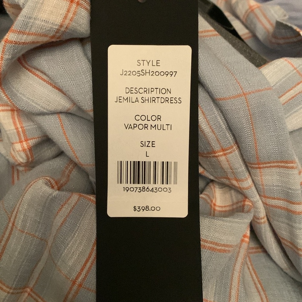 VERONICA BEARD JEMILA PLAID SHIRTDRESS 👗 SIZE LARGE COLOR VAPOR MULTI - Picture 5 of 6
